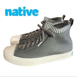 NEW Native "Jefferson 2.0 High Liteknit Dublin Grey Shell White Sneakers 8 10
